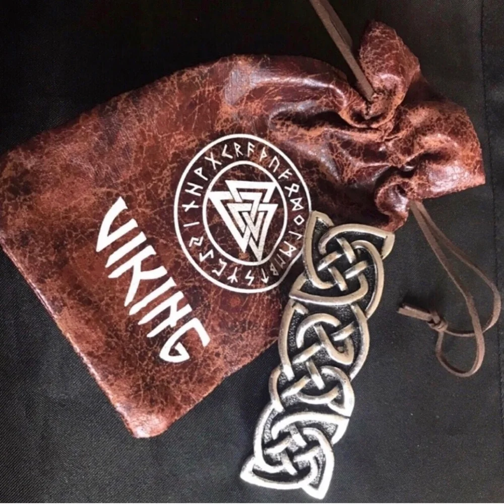 Viking Rune Pouch with Celtic Knot Hair Accessory